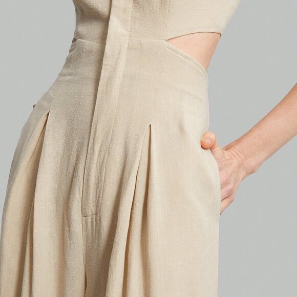 Khaki Sexy Women's Backless Strap Halter Jumpsuit - Picture 7 of 8